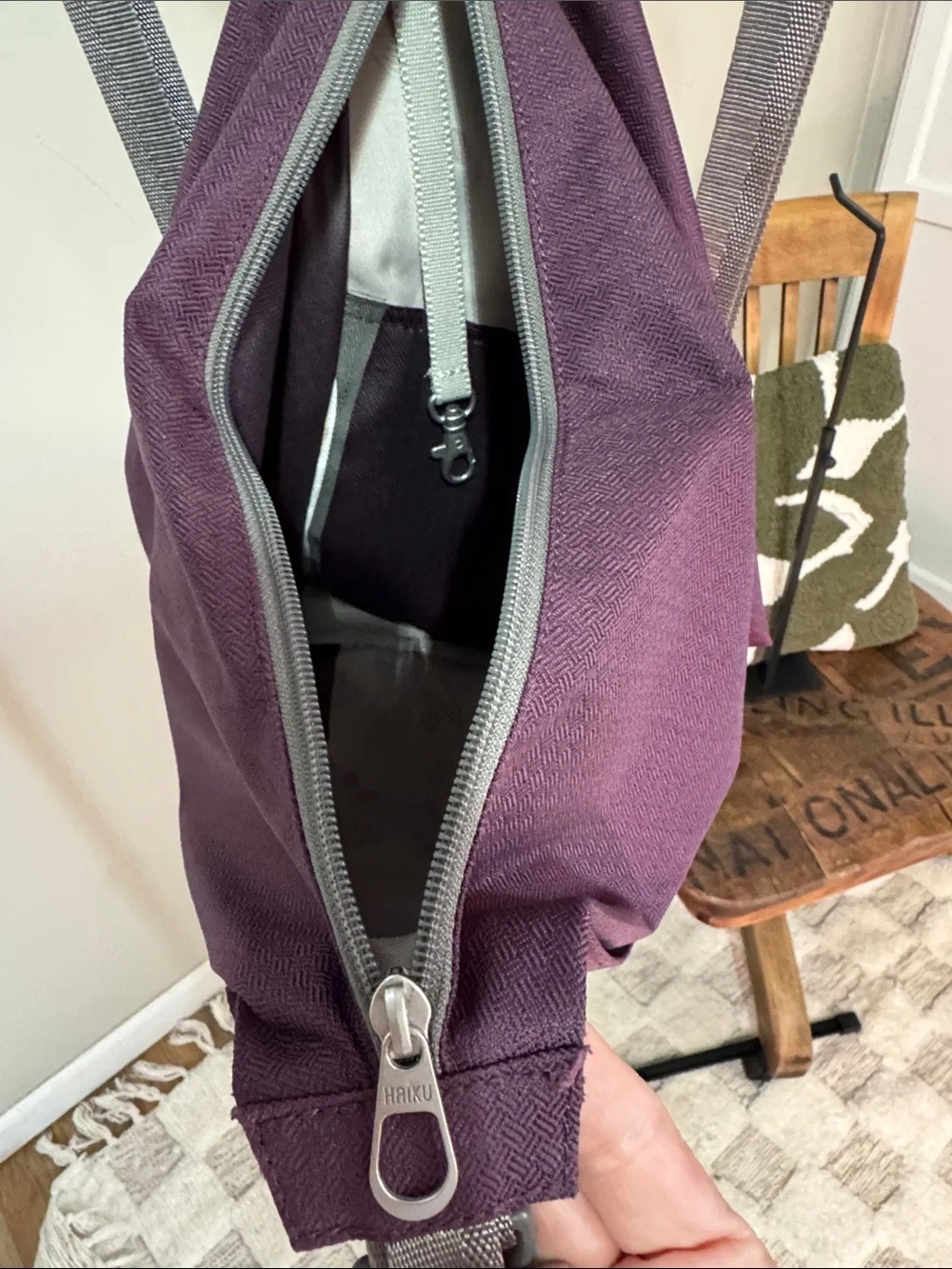 Haiku Plum Purple Sling Backpack Convertible Crossbody Travel Bag Lightweight